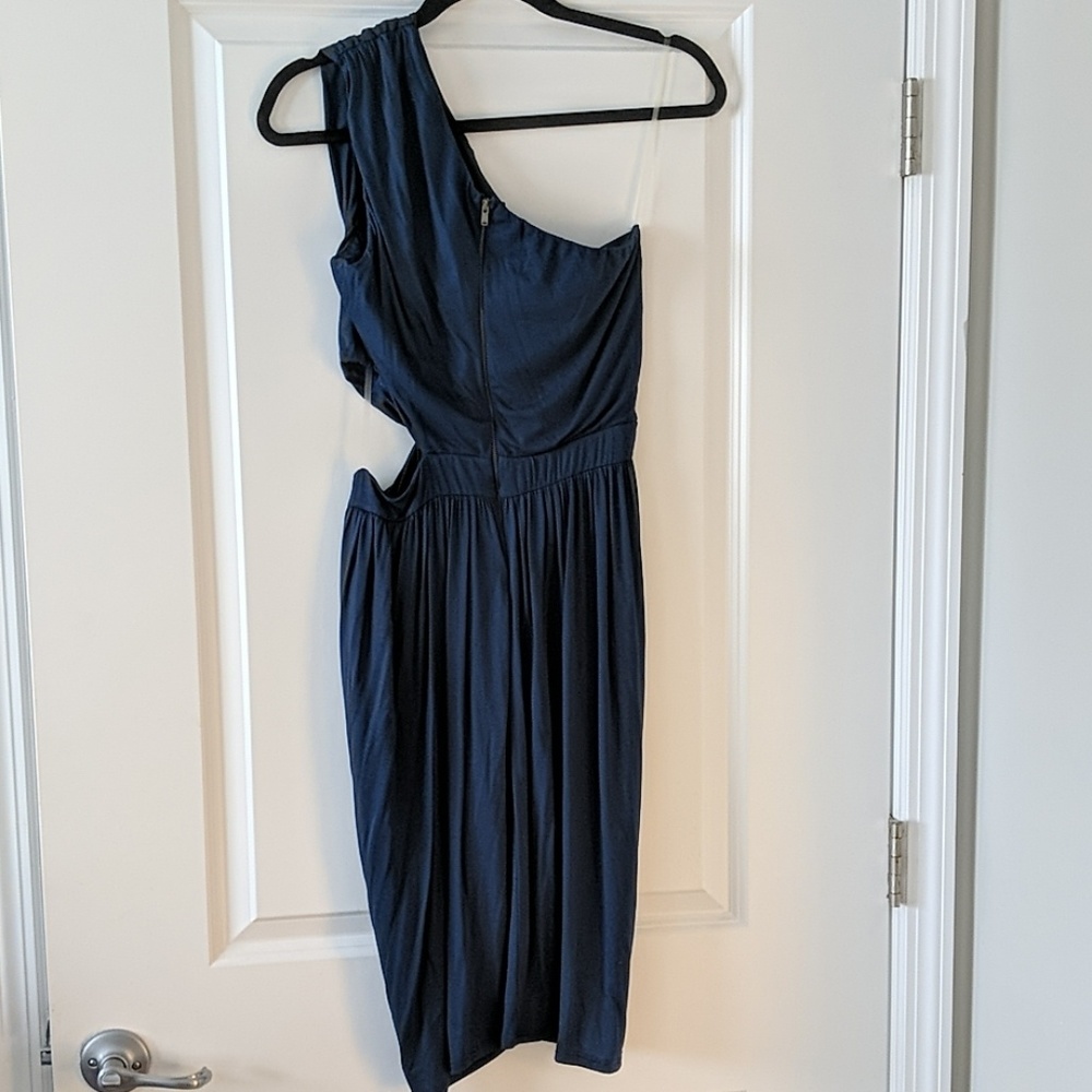 Blue one-shoulder, cutout lush dress - Picture 4 of 8